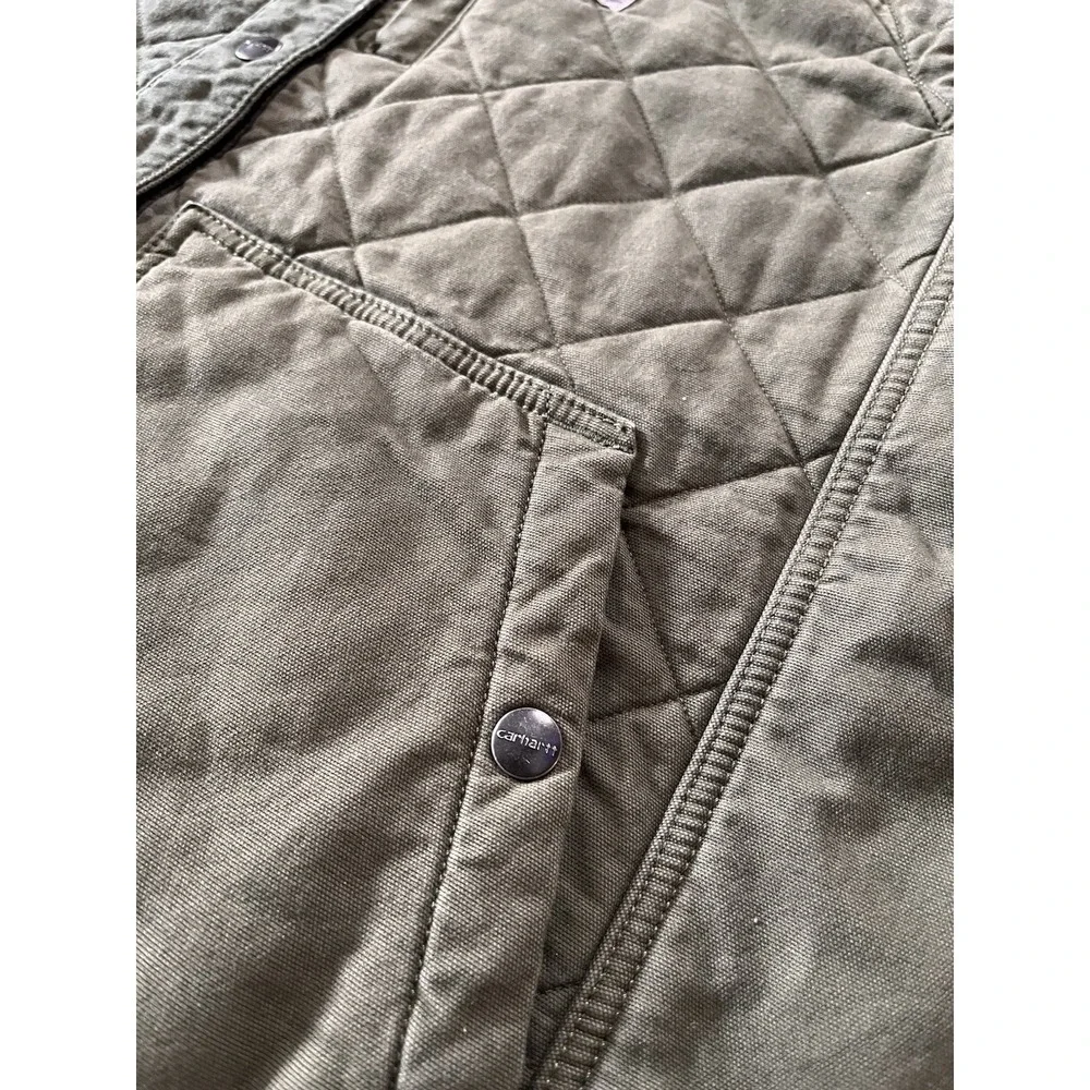 Carhartt Women's XL Rugged Flex Relaxed Fit Canvas Insulated Rib Collar Vest - Picture 3 of 9